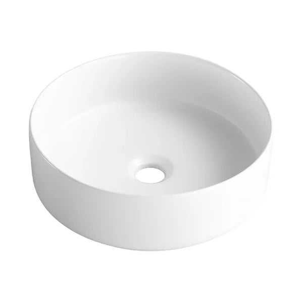 Sensea Studio Round Ceramic Basin Matt White 37cm