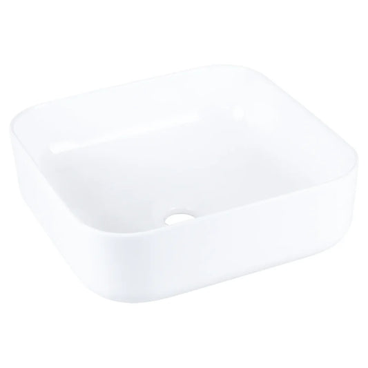 Aquavive Nervia Square Ceramic Basin Gloss White 40cm