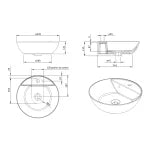 Aquavive Topino Round Ceramic Basin Gloss White 42cm