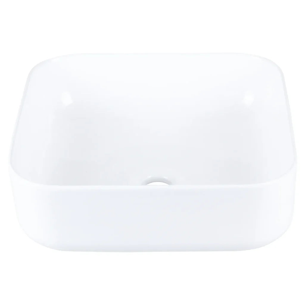 Aquavive Nervia Square Ceramic Basin Gloss White 40cm