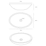 Differnz Dias Oval Ceramic Basin Gloss Gold 50cm